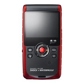 W200 Rugged Full HD 1080p Pocket Camcorder (Red)